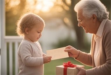 Entregar una carta a un nieto.